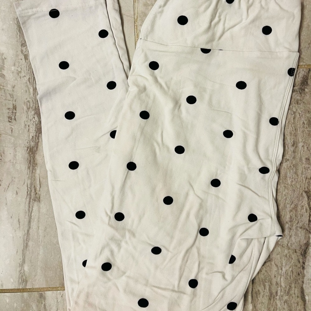 TC White with Black Polka Dot Lularoe Leggings